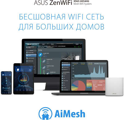 Mesh система ASUS XD6S, 802.11a/b/g/n/ac/ax, 2.4/5ГГц, до 5378 Мбит/с