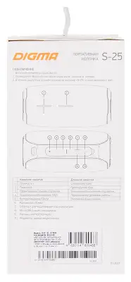 Колонка порт. Digma S-25 черный 10W 1.0 BT/3.5Jack/USB 2400mAh (SP2510B)