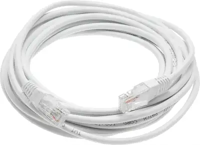 Патч-корд Lanmaster TWT-45-45-5.0-WH UTP RJ-45 вил.-вилка RJ-45 кат.5E 5м белый ПВХ (уп.:1шт)