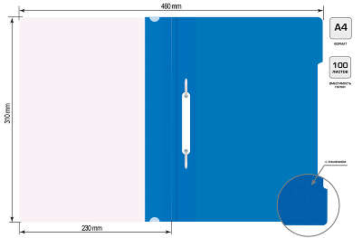 Папка-скоросшиватель Бюрократ Люкс -PSL20BLUE A4 прозрач.верх.лист пластик синий 0.14/0.18