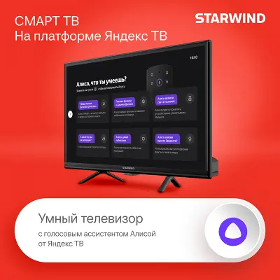 Телевизор 24" StarWind SW-LED24SG304 HD HDMIx2, USBx2