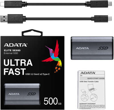 Внешний 500Gb [AELI-SE880-500GCGY] SSD ADATA SE880