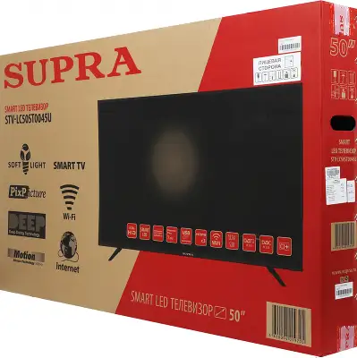 Телевизор LED Supra 50" STV-LC50ST0045U черный 4K Ultra HD 50Hz DVB-T DVB-T2 DVB-C DVB-S DVB-S2 USB WiFi Smart TV (RUS)