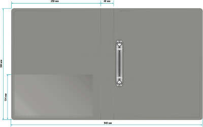 Папка на 2-х кольцах Бюрократ -0812/2RGREY A4 пластик 0.8мм кор.40мм внутр. с вставкой серый