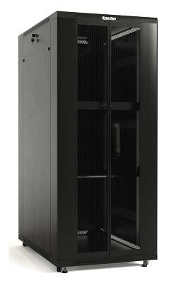 Шкаф серверный Hyperline (TTB-4781-DD-RAL9004) напольный 47U 800x1000мм пер.дв.перфор. задн.дв.перфор. 2 бок.пан. направл.под закл.гайки 800кг черный 910мм 142.42кг 2277мм IP20 сталь