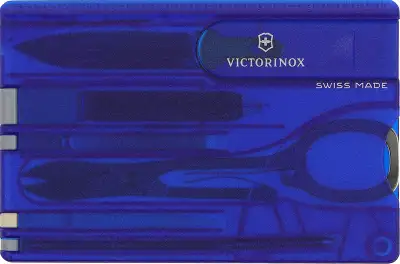 Швейцарская карта Victorinox SwissCard Classic (0.7122.T2) синий полупрозрачный коробка подарочная