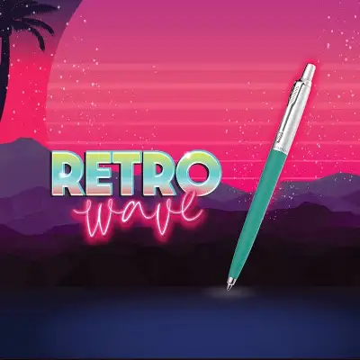 Набор ручек Parker Jotter Originals 80s Retrowave (2186315) Caribbean Blue/Apple Green M син. черн. блистер ручка шариковая 2шт.