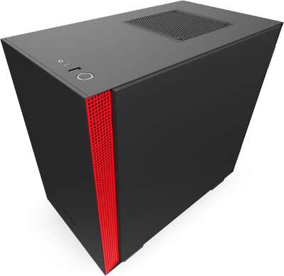 Корпус NZXT H210i, черный/красный, mini-ITX, Без БП (CA-H210I-BR)