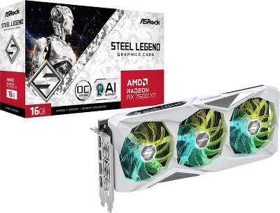 Видеокарта ASRock AMD Radeon RX 7600XT Steel Legend OC 16Gb DDR6 PCI-E HDMI, 3DP