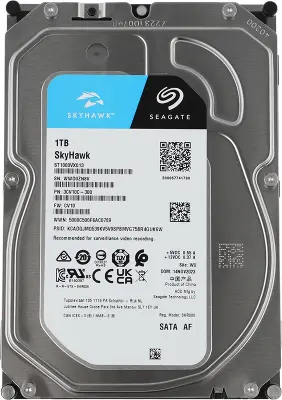 Жесткий диск SATA3 1Tb [ST1000VX013] (HDD) Seagate SkyHawk, 5400rpm, 256Mb