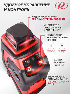 Нивелир лазерн. Ресанта ПЛ-360 2кл.лаз. 635нм цв.луч. красный 2луч. (61/10/523)