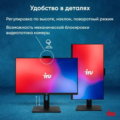 Моноблок IRU 23IM 23.8" FHD i3-1215U 1.2 ГГц/8/256 SSD/WF/BT/Cam/W11Pro,черный