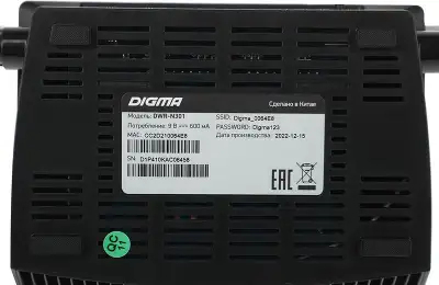 Роутер беспроводной Digma DWR-N301 N300 10/100BASE-TX черный