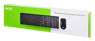 Клавиатура + мышь Acer OKR030 клав:черный мышь:черный USB беспроводная slim Multimedia (ZL.KBDEE.005)