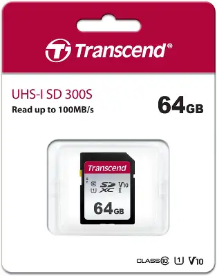 Флеш карта SDXC 64GB Transcend TS64GSDC300S 300S w/o adapter