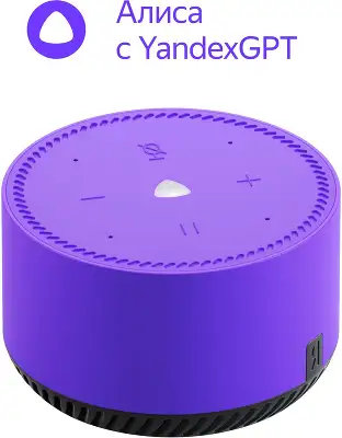 Умная колонка Yandex Станция Лайт Алиса фиолетовый 5W 1.0 BT 10м (YNDX-00025P)