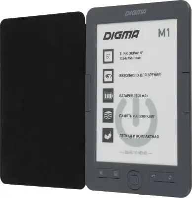 Электронная книга 6" Digma M1, темно-серая (чехол) [M1G]