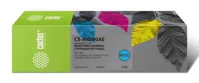 Картридж струйный Cactus CS-M0J90AE 991XL голубой (250мл) для HP PW 755dn/MFP774dn/779dn/Pro750dw/772dn