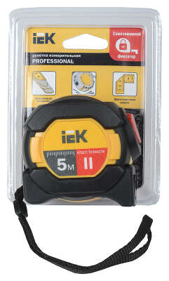 Рулетка строительная IEK Professional TIR10-3-005 дл.полотна 5м изм.шкала в см зацеп двусторонний желтый/черный