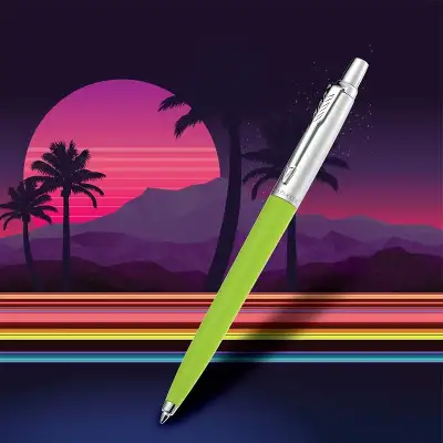 Набор ручек Parker Jotter Originals 80s Retrowave (2186315) Caribbean Blue/Apple Green M син. черн. блистер ручка шариковая 2шт.