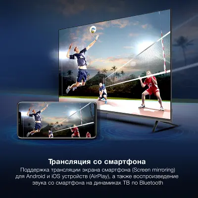 Телевизор 65" Hyundai H-LED65BU7100, 4K UHD, HDMIx3, USBx2, WiFi, Smart TV, серый