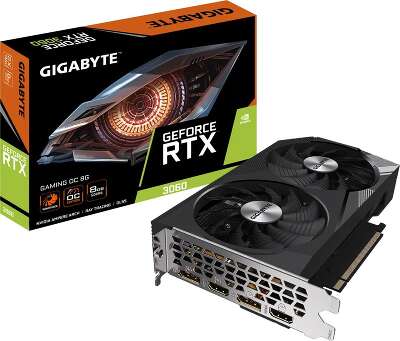 Видеокарта GIGABYTE NVIDIA nVidia GeForce RTX 3060 GAMING OC 8Gb DDR6 PCI-E 2HDMI, 2DP