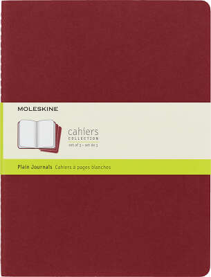 Блокнот Moleskine CAHIER JOURNAL CH123 XLarge 190х250мм обложка картон 120стр. нелинованный клюквенный (3шт)