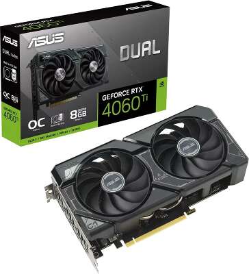 Видеокарта ASUS NVIDIA nVidia GeForce RTX 4060Ti Dual SSD OC 8Gb DDR6 PCI-E HDMI, 3DP