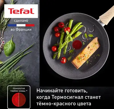 Сковорода Tefal Natural Force G2660672 круглая 28см покрытие: Mineralia+ non-stick ручка несъемная (без крышки) серый (2100118265)