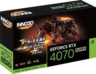 Видеокарта Inno3D NVIDIA nVidia GeForce RTX 4070 Super Twin X2 12Gb DDR6X PCI-E HDMI, 3DP