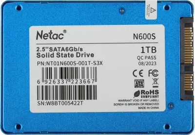 Твердотельный накопитель 2.5" SATA3 1Tb Netac N600S [NT01N600S-001T-S3X] (SSD)