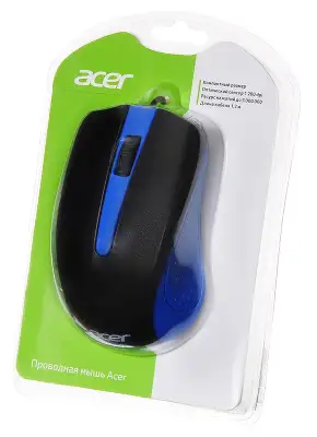 Мышь Acer OMW011 черный/синий оптическая 1200dpi USB 3but (ZL.MCEEE.002)