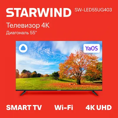 Телевизор 55" StarWind SW-LED55UG403 UHD HDMIx3, USBx2