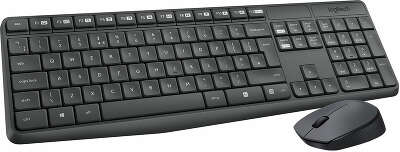 Клавиатура + мышь Logitech MK235 клав:серый мышь:серый/черный USB беспроводная Multimedia (920-007931)