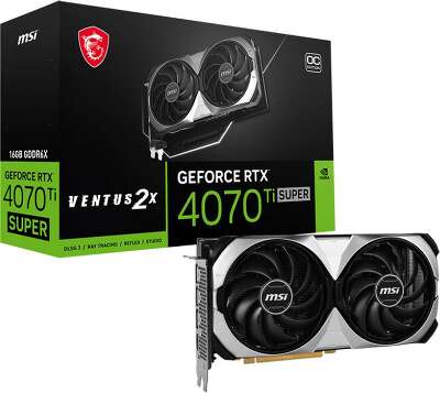 Видеокарта MSI NVIDIA nVidia GeForce RTX 4070Ti SUPER VENTUS 2X OC 16Gb DDR6X PCI-E HDMI, 3DP