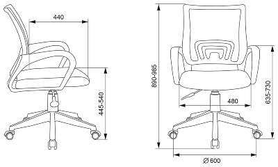 Кресло Бюрократ CH-W695NLT оранжевый TW-38-3 TW-96-1 сетка/ткань крестов. пластик пластик белый