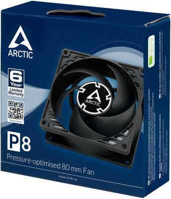 Вентилятор Arctic Cooling P8, 80мм, 3000rpm, 22.5 дБ, 3-pin, 1шт