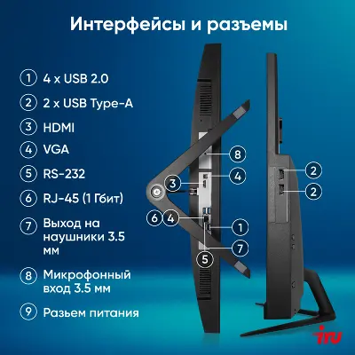 Моноблок IRU Office 27IH5P2K 27" FHD i5-11400/16/512 SSD/WF/BT/Cam/без OS,черный