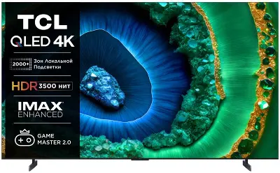 Телевизор 85" TCL 85C855, 4K UHD, DVB-T /T2 /C, HDMIx4, USBx3, WiFi, Smart TV, черный