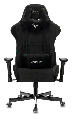 Кресло игровое Zombie VIKING KNIGHT Fabric черный Light-20 с подголов. крестов. металл