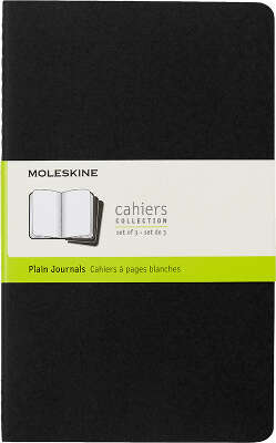 Блокнот Moleskine CAHIER JOURNAL QP318 Large 130х210мм обложка картон 80стр. нелинованный черный (3шт)