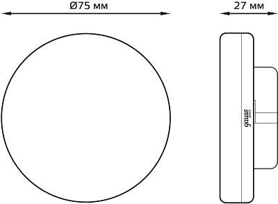 Лампа светодиодная Gauss Basic 10849262 5.5Вт цок.:GX53 таблетка 180B 4100K св.свеч.бел.нейт. (упак.:10шт)