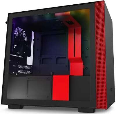 Корпус NZXT H210i, черный/красный, mini-ITX, Без БП (CA-H210I-BR)