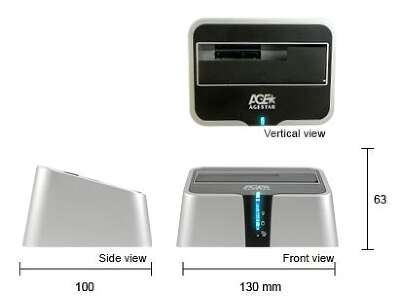 Док-станция для HDD AgeStar 3UBT2 SATA пластик серебристый 1