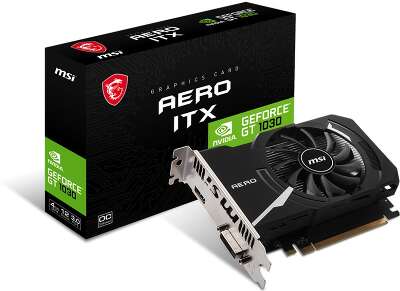 Видеокарта MSI NVIDIA nVidia GeForce GT 1030 AERO ITX 4GD4 OC 4Gb DDR4 PCI-E DVI, HDMI