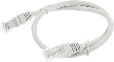 Патч-корд Premier PP6U-0.5M 10000Гбит/с UTP 4 пары cat.6 CCA molded 0.5м серый RJ-45 (m)-RJ-45 (m)