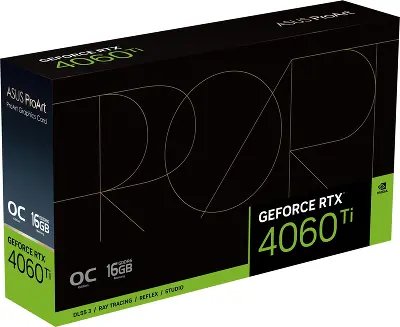 Видеокарта ASUS NVIDIA nVidia GeForce RTX 4060Ti ProArt OC 16Gb DDR6 PCI-E HDMI, 3DP