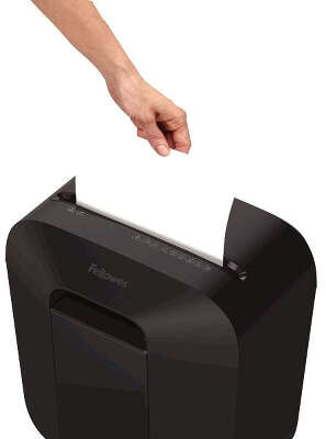 Шредер Fellowes PowerShred LX25 черный (секр.P-4) фрагменты 6лист. 11.5лтр. скрепки скобы пл.карты