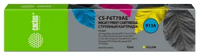 Картридж струйный Cactus CS-F6T79AE 913A желтый (55мл) для HP PW 352dw/377dw/Pro 477dw/452dw