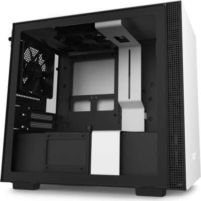 Корпус NZXT H210 Black/white, белый, mini-ITX, Без БП (CA-H210B-W1)